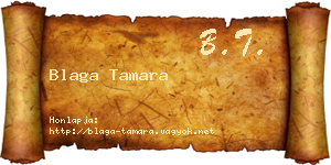 Blaga Tamara névjegykártya
